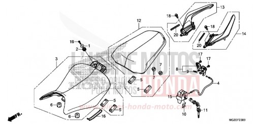 SEAT/REAR GRIP CB500FAD de 2013